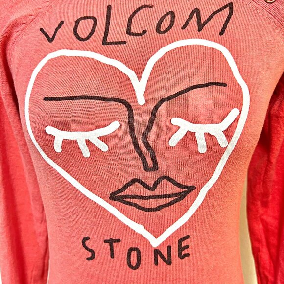 Volcom Stone NO REGRETS RAGLAN Graphic Sweater Limited Edition Pull-On Top Rare - Picture 7 of 13